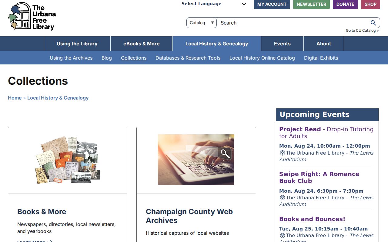 Urbana Free Library local history collections for city directory research